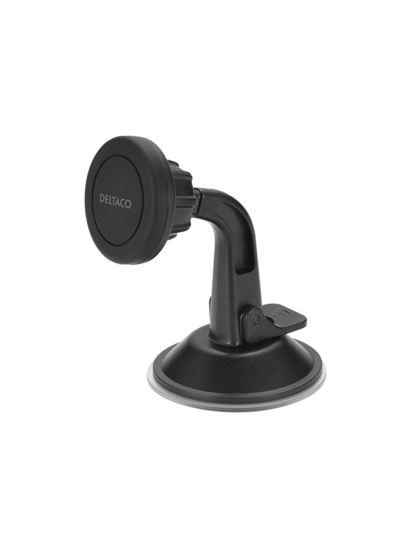 DELTACO magnetic car holder, suction mount, for mobile phone, black