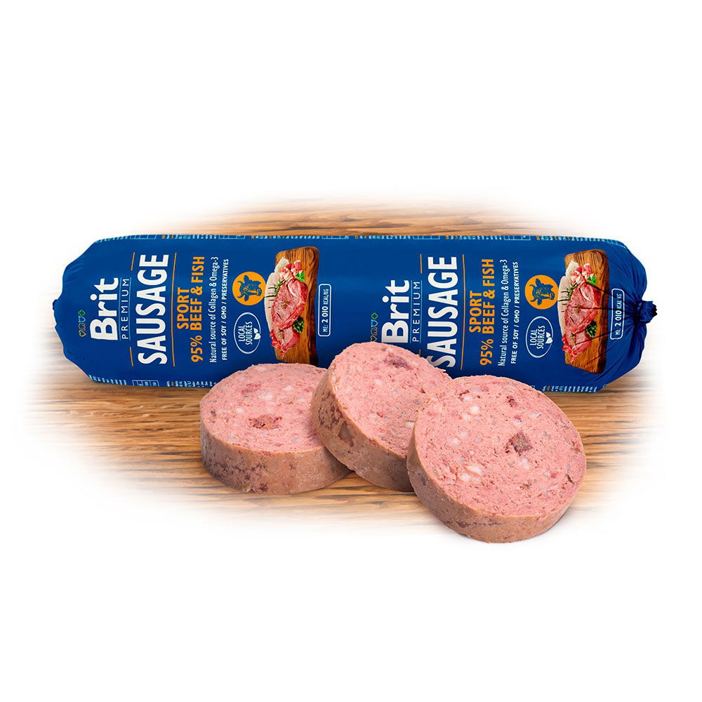 Brit Premium makkara Sport liha & kala 800g