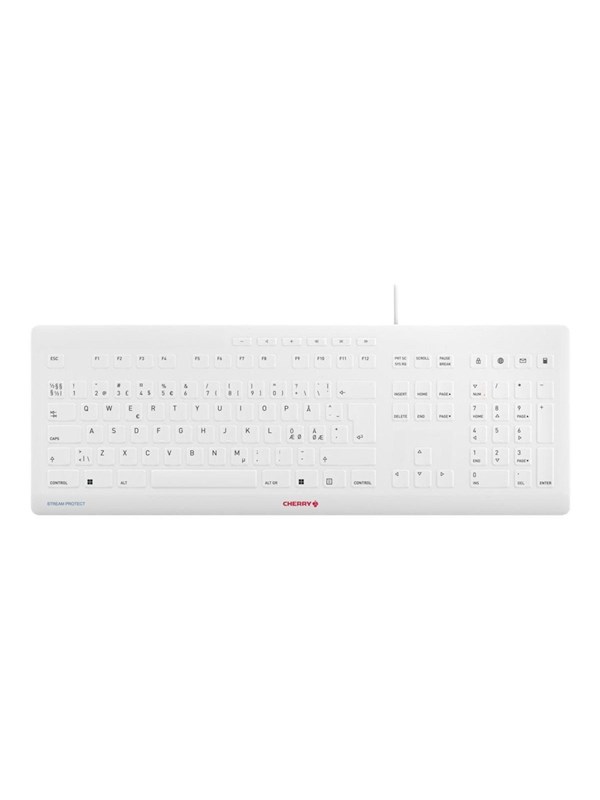 Cherry STREAM KEYBOARD - Näppäimistö - Pohjoismainen - Valkoinen