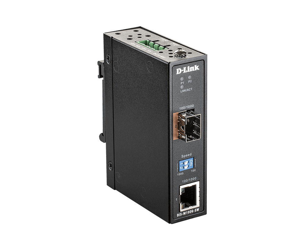 D-Link 10/100/1000 Mbps SFP-teollisuusmediamuunnin
