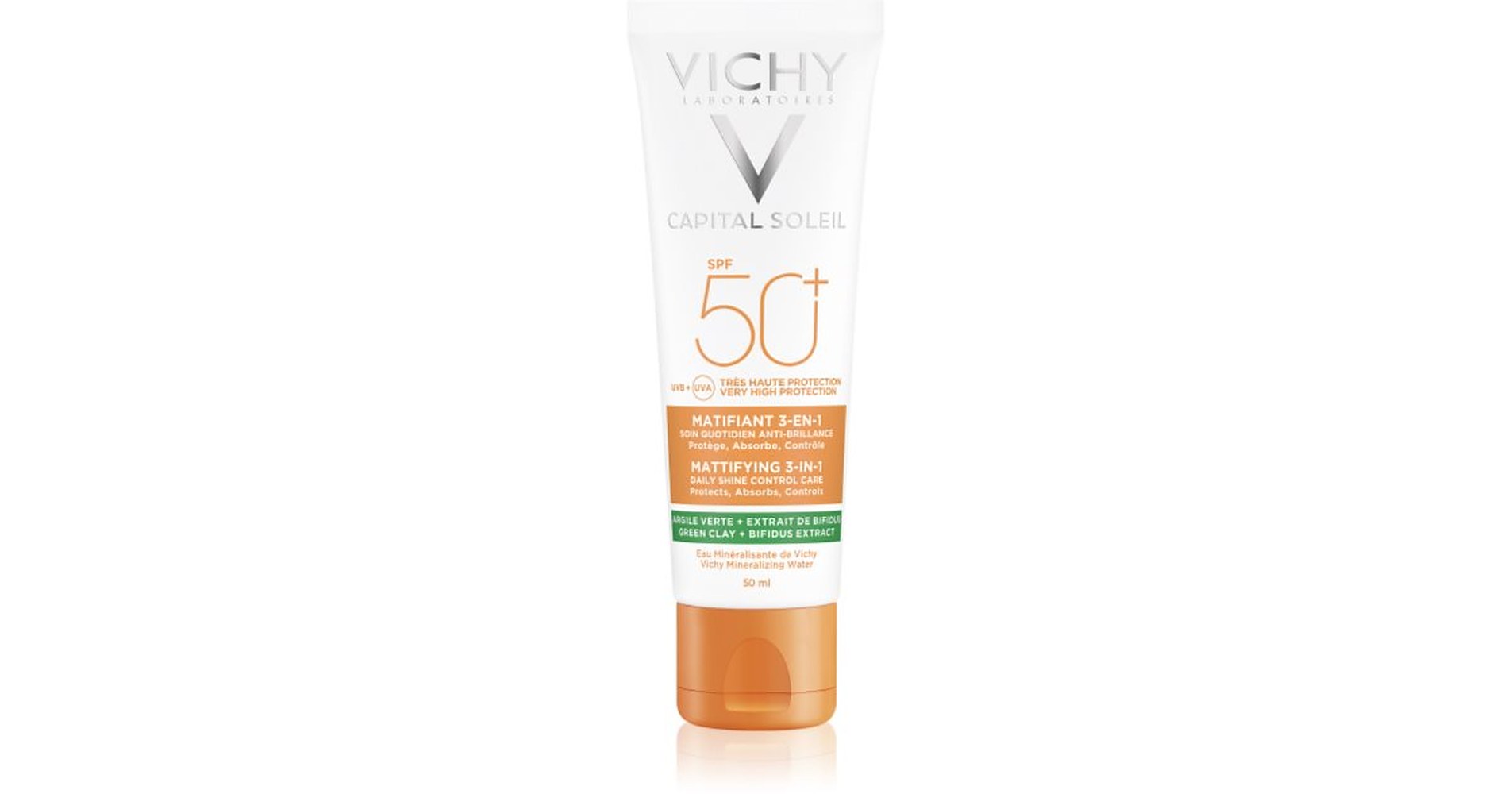 Vichy Capital Soleil Mattifying 3-in-1 suojaava kasvovoide SPF 50+ 50 ml