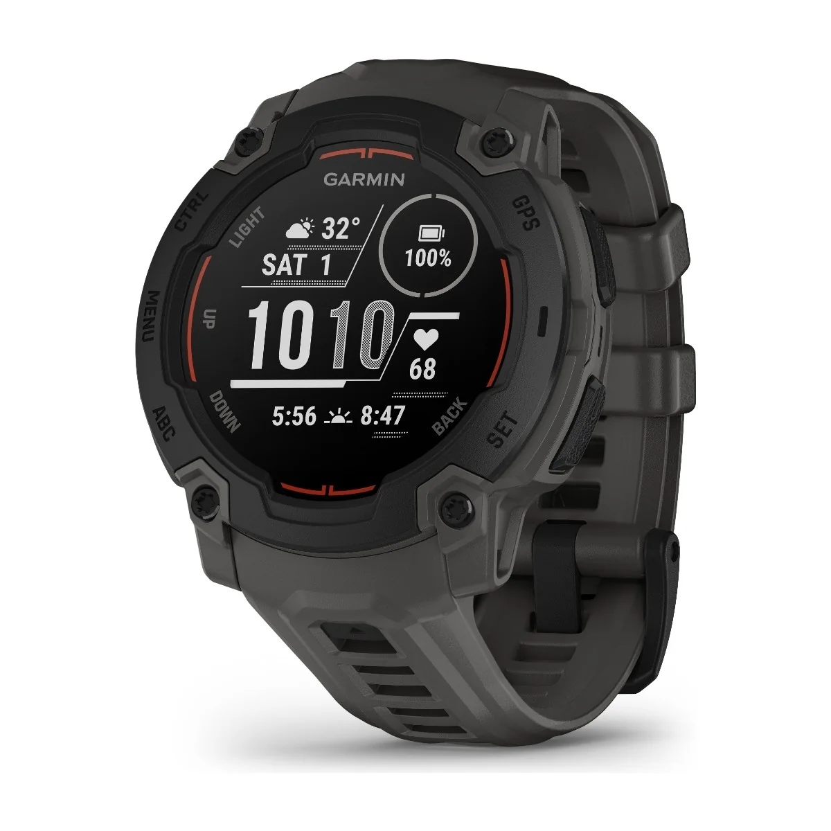 Garmin Instinct E - 45 mm - musta kuituvahvisteinen polymeeri - Kyllä älykello rannekkeella - silikoni - hiili - yksivärinen - 128 MB - Bluetooth, ANT+ - 48 g