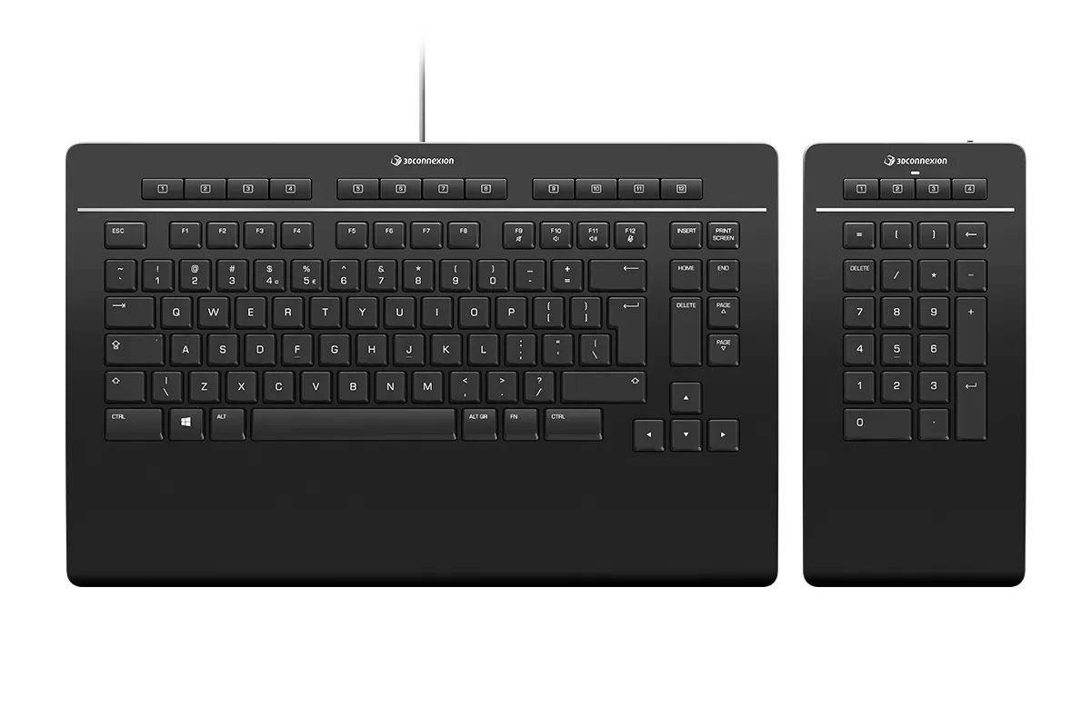 3dconnexion Keyboard Pro With Numpad Johdollinen Ja Langaton Pohjoismainen