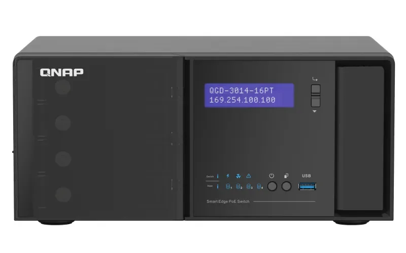 QNAP QGD-3014-16PT-8G Guardian - Hallittava kytkin, Musta