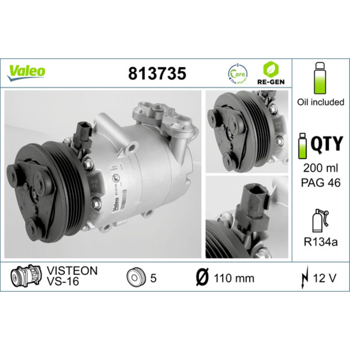 Ilmastoinnin kompressori VALEO 813735