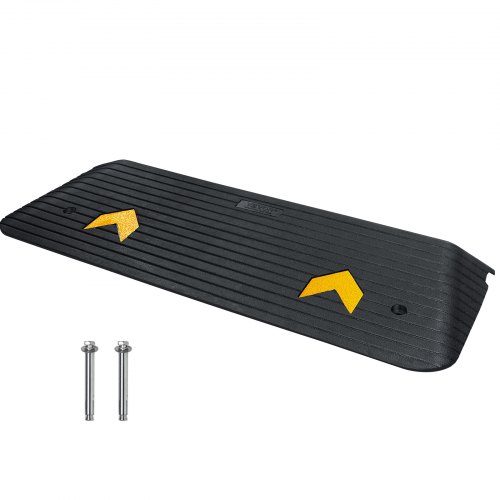VEVOR Upgraded Rubber Threshold Ramp, 3.8 cm Rise Wheelchair Ramp Doorway, Natural Curb Ramp Rated 15000 kg Load Capacity, Non-Slip Textured Surface Rubber Curb Ramp for Wheelchair and Scooter
