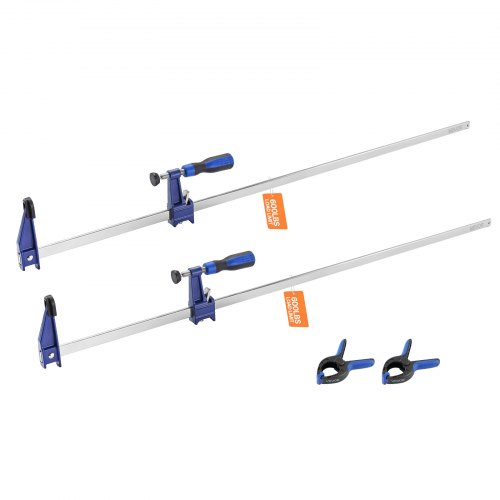 VEVOR Bar Clamps for Woodworking, 2-Pack 91.4 cm Opening, Lockable F-Clamp with 272 kg Load Limit,63.5 mm Depth, Cast Iron and Carbon Steel, Easy to Use, Wood Clamps for Woodworking Metal Working