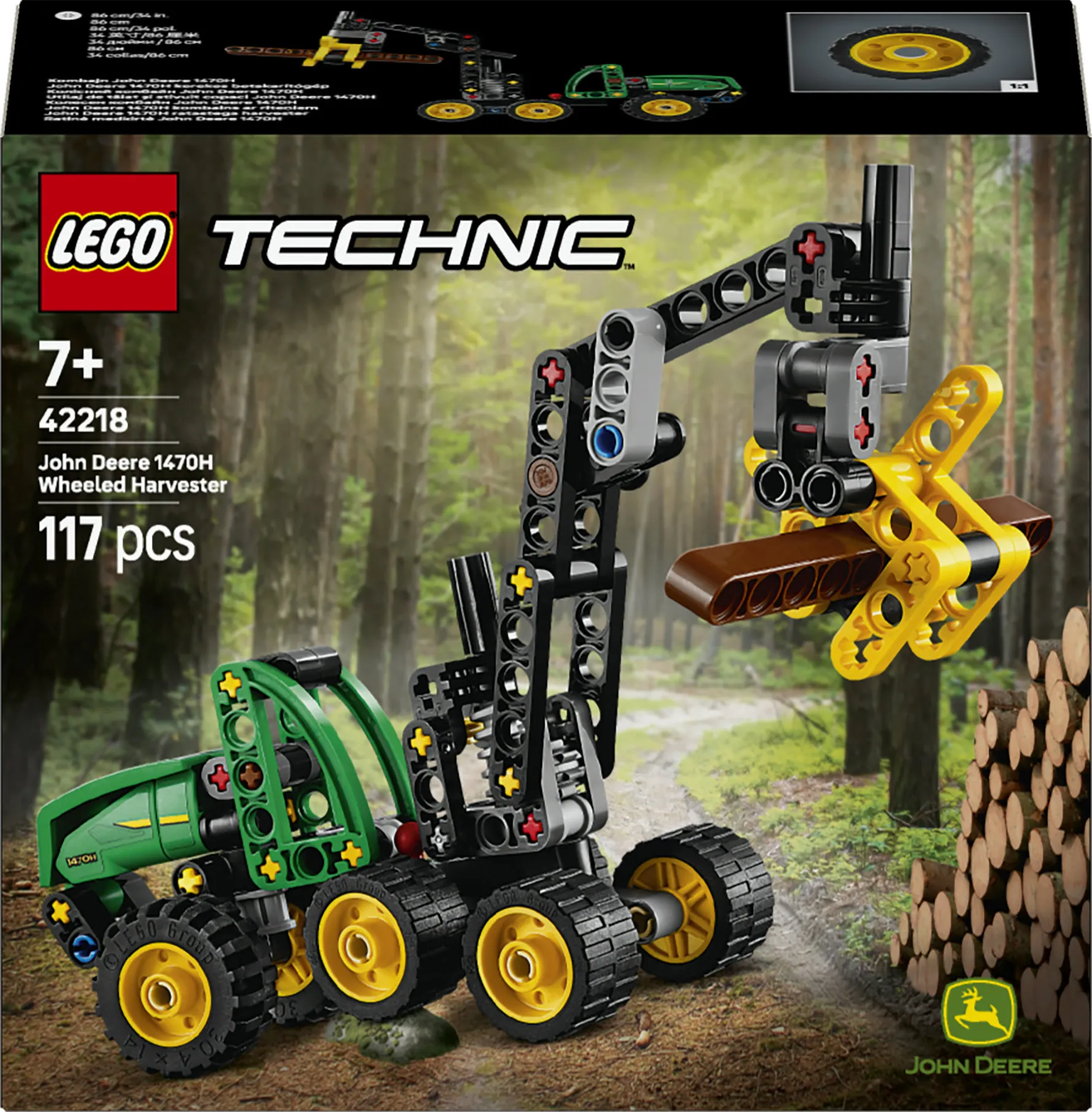 LEGO Technic 42218 Pyörillä varustettu John Deere 1470H ‐harvesteri