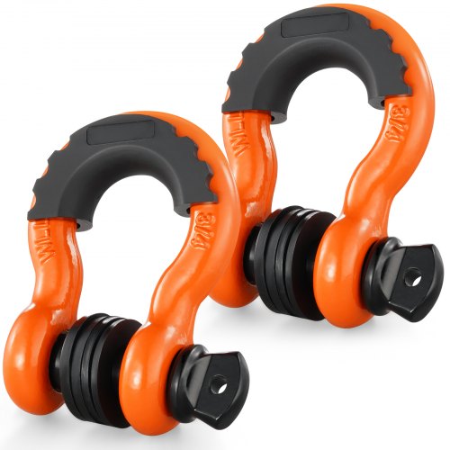 VEVOR 2 Pack 19 mm D Ring Shackle with 22.2 mm Screw Pin 28.5 Ton Break Strength