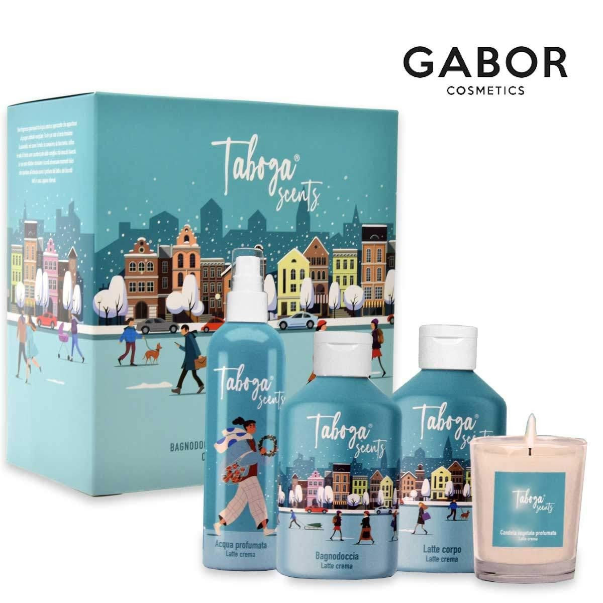 Taboga Maitovoide Suihku 280 ml + Vartalovoide 280 ml + Tuoksuvesi 150 ml + Kynttilä