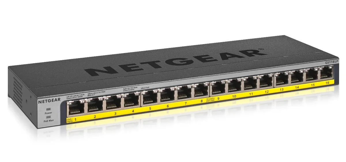 Netgear Gs116lp 16-port Poe 76w Switch