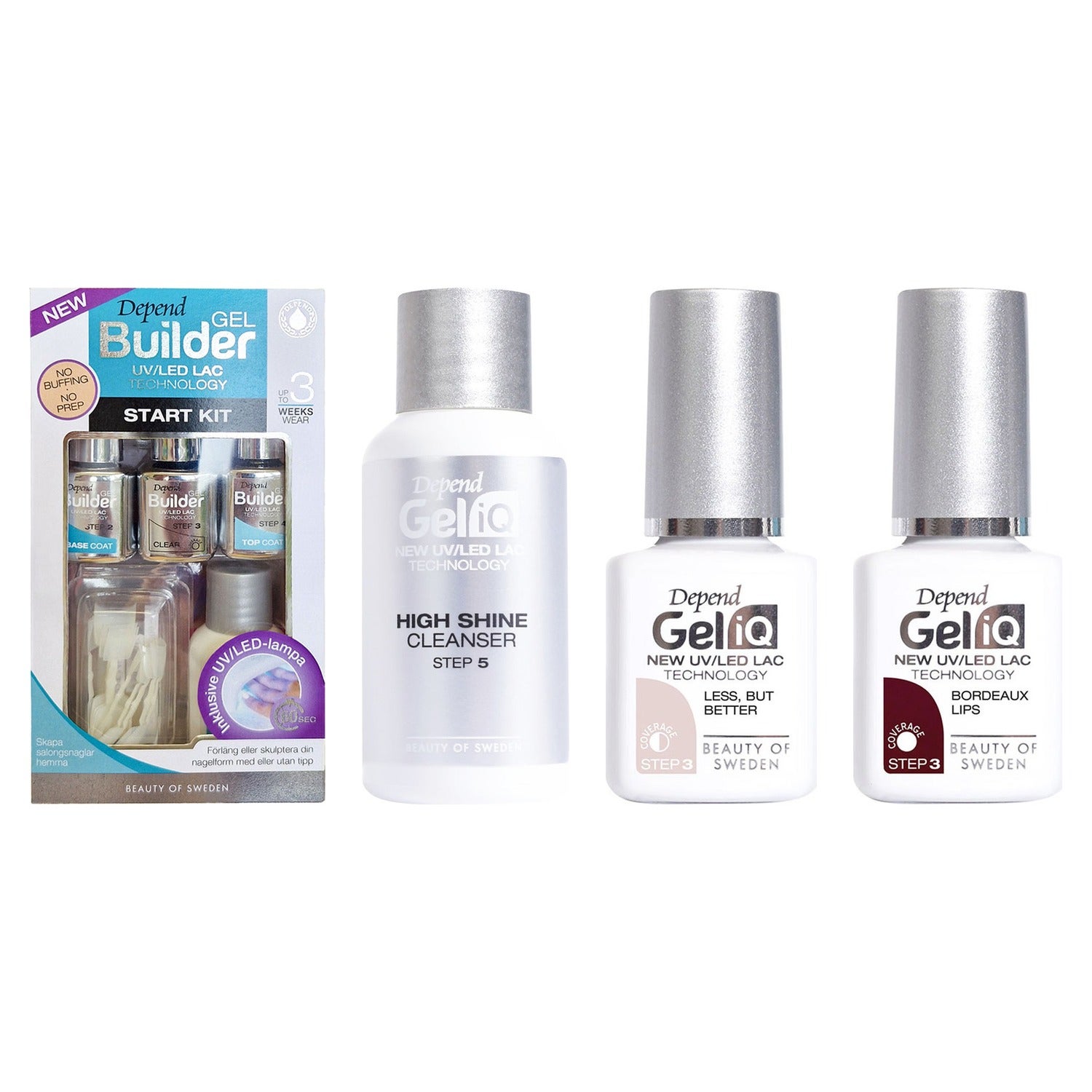 Depend Gel Manicure Starter Collection Starter Kit, High Shine 35 ml & Builder Pink 5 ml