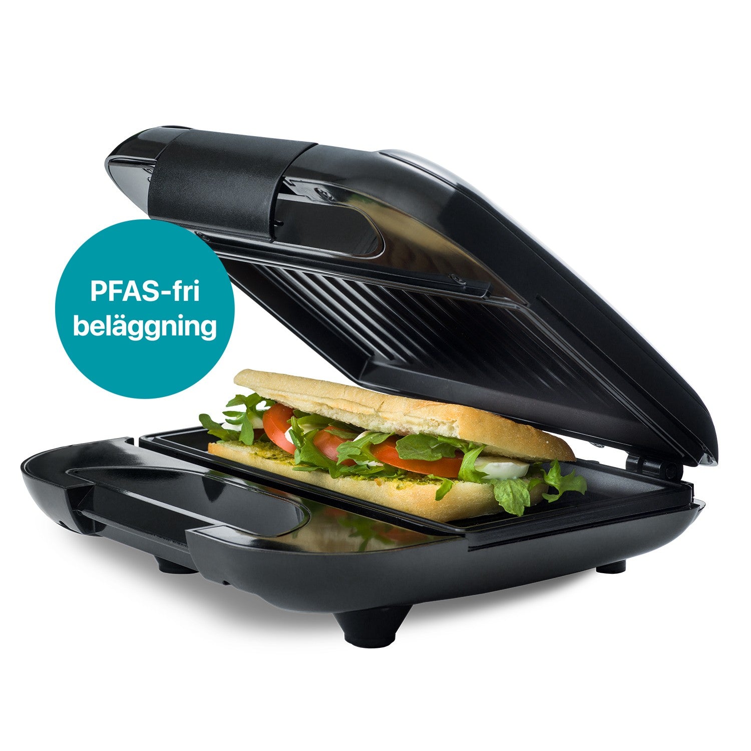 Sandwich Grill 750W, tarttumaton, 22x12cm, musta