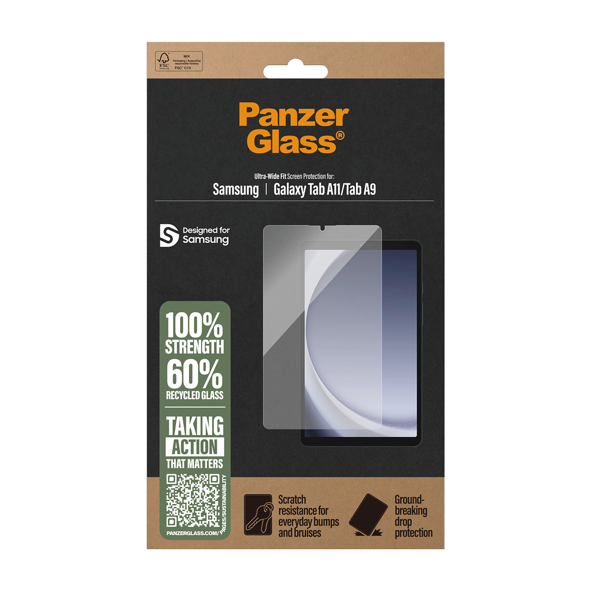PanzerGlass Screen Protector Samsung Galaxy Tab A11 | Tab A9 | Ultra-Wide Fit