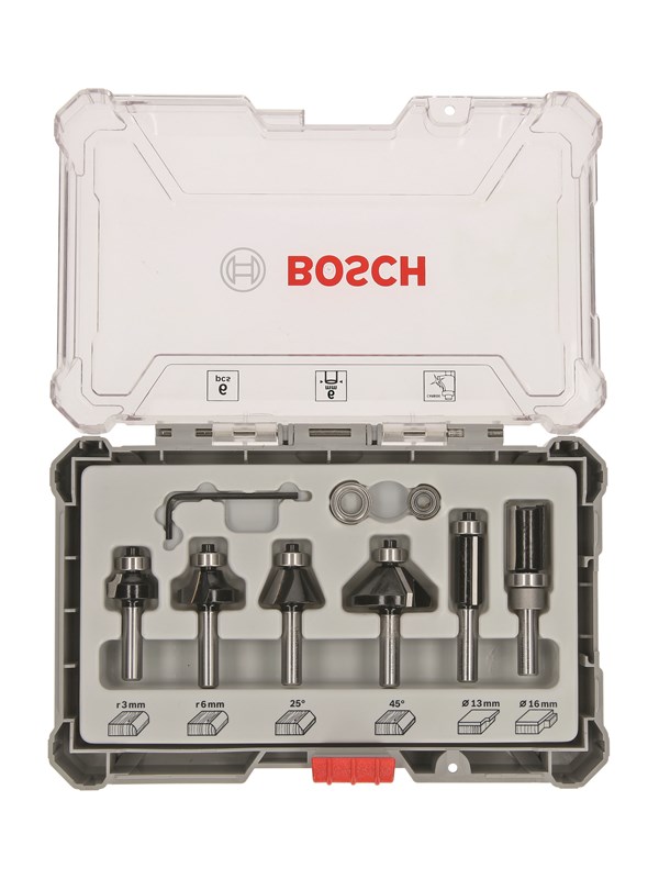 Bosch OVERFRASER SET HM BLANDET 6MM 6 PALAA