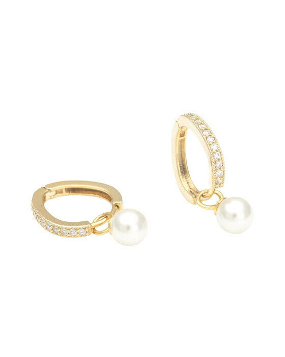 Petite Kennedy hoops korvakorut ivory pearl