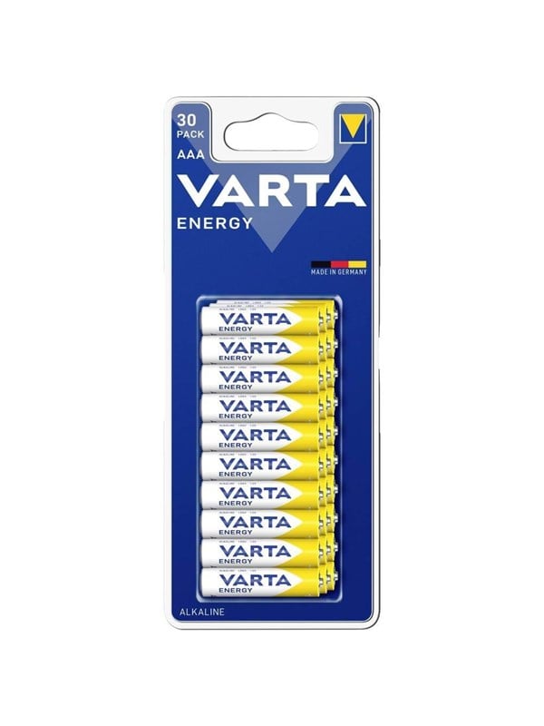 Varta LR03/AAA (Micro) (4103) batteri, 30 st. i blister alkaliskt manganbatteri, 1,5 V
