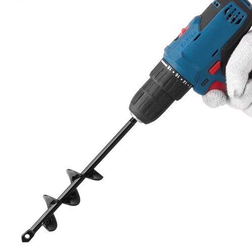 VEVOR Auger Drill Bit for Planting, 40 x 220 mm Spiral Drill Bit, for 3/8" Hex Drive Drills, Heavy Duty Bulb Planter Tool, Hole Drilling Attachments for Garden Post Hole Digger Fence Digging