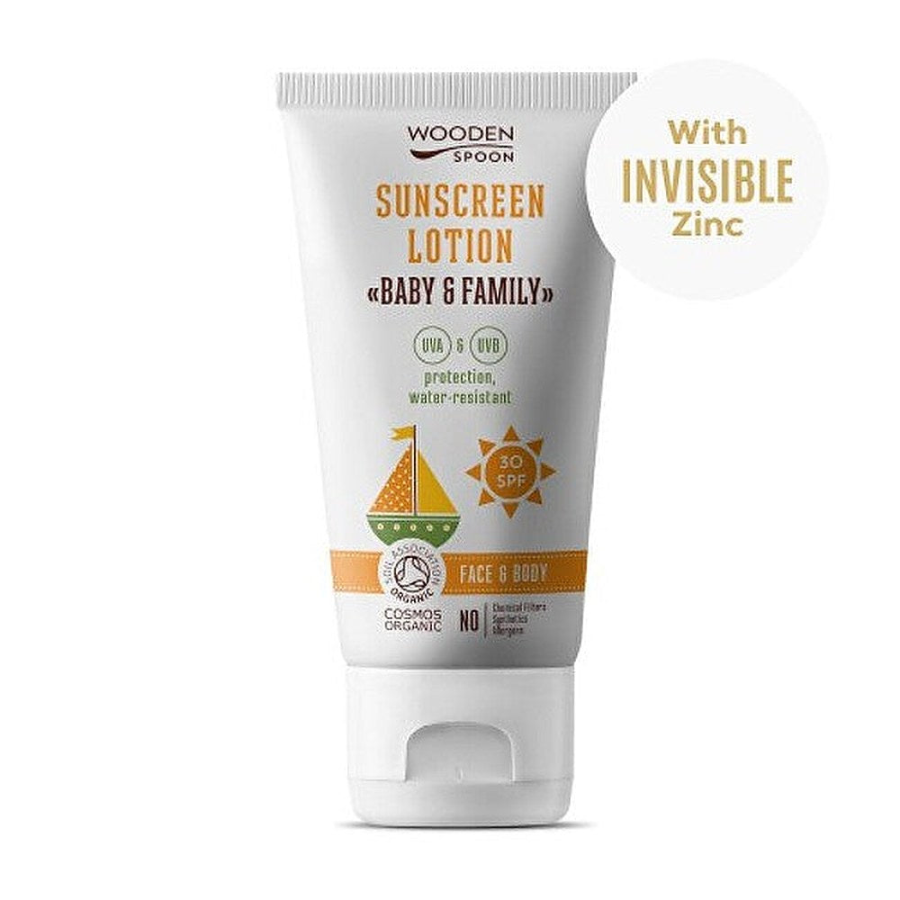 WoodenSpoon Vauvalle ja perheelle tarkoitettu suojaava rusketusmaito SPF 30 150 ml