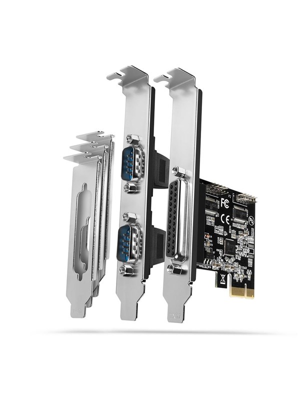 AXAGON PCEA-PSN, PCIe Å™adiÄ - 1x paralelnà (LPT) + 2x sériový portti (RS232) 250 kbps, vÄ. LP