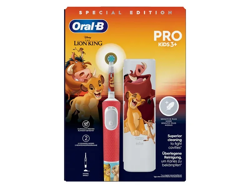 Oral-B Sähköhammasharja Vitality Pro Kids Lion King Travel Case