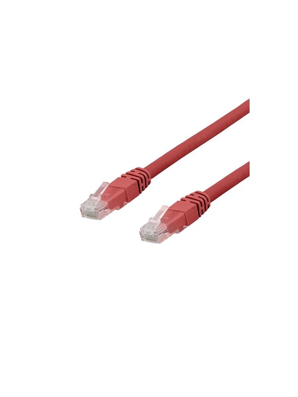 Deltaco Cat6a U/UTP LSZH RJ45 0.5m -verkkokaapeli, punainen