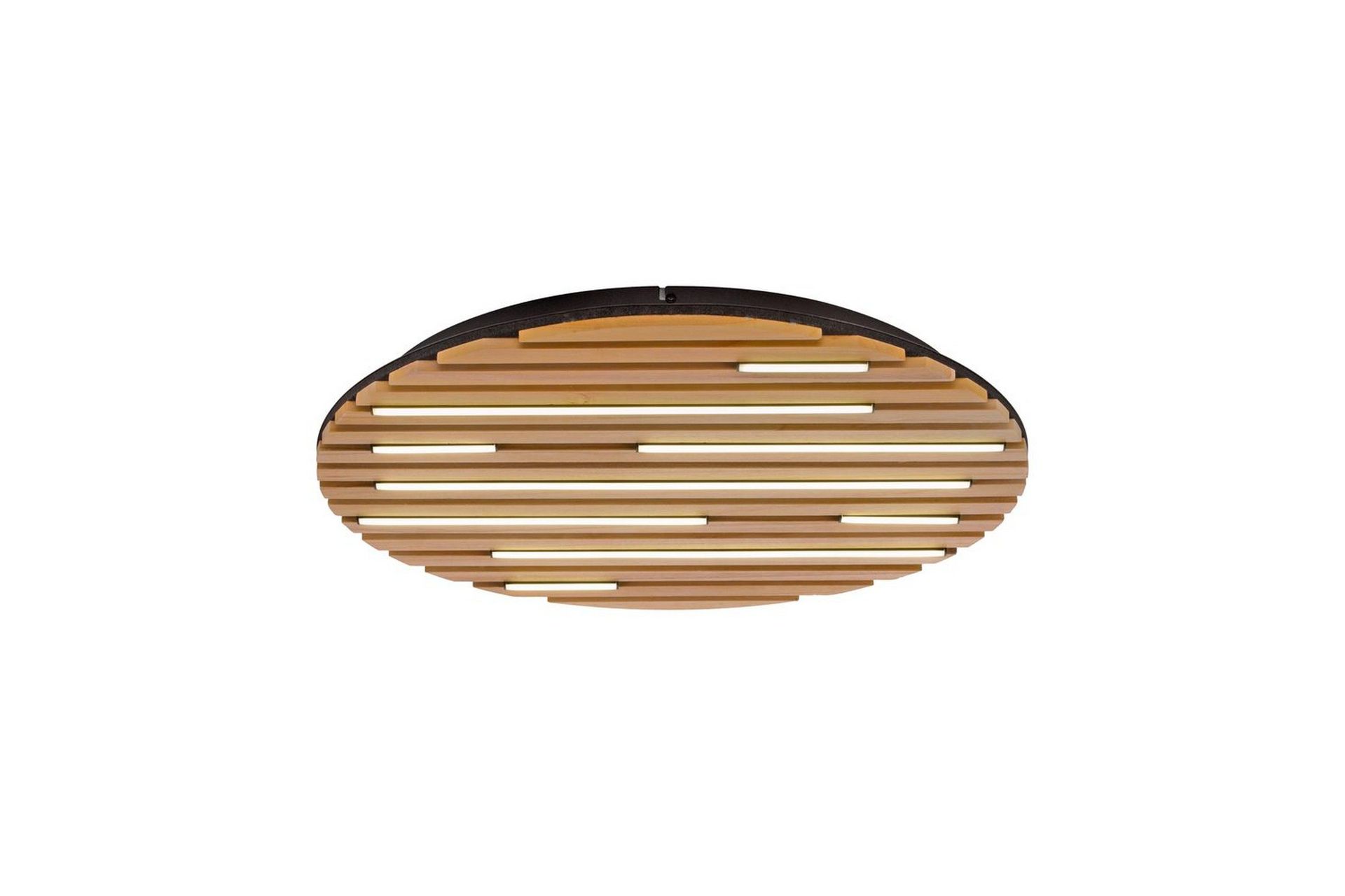 Paul Neuhaus Smart LED-kattovalaisin Q-Acoustic, puu Ø 60 cm