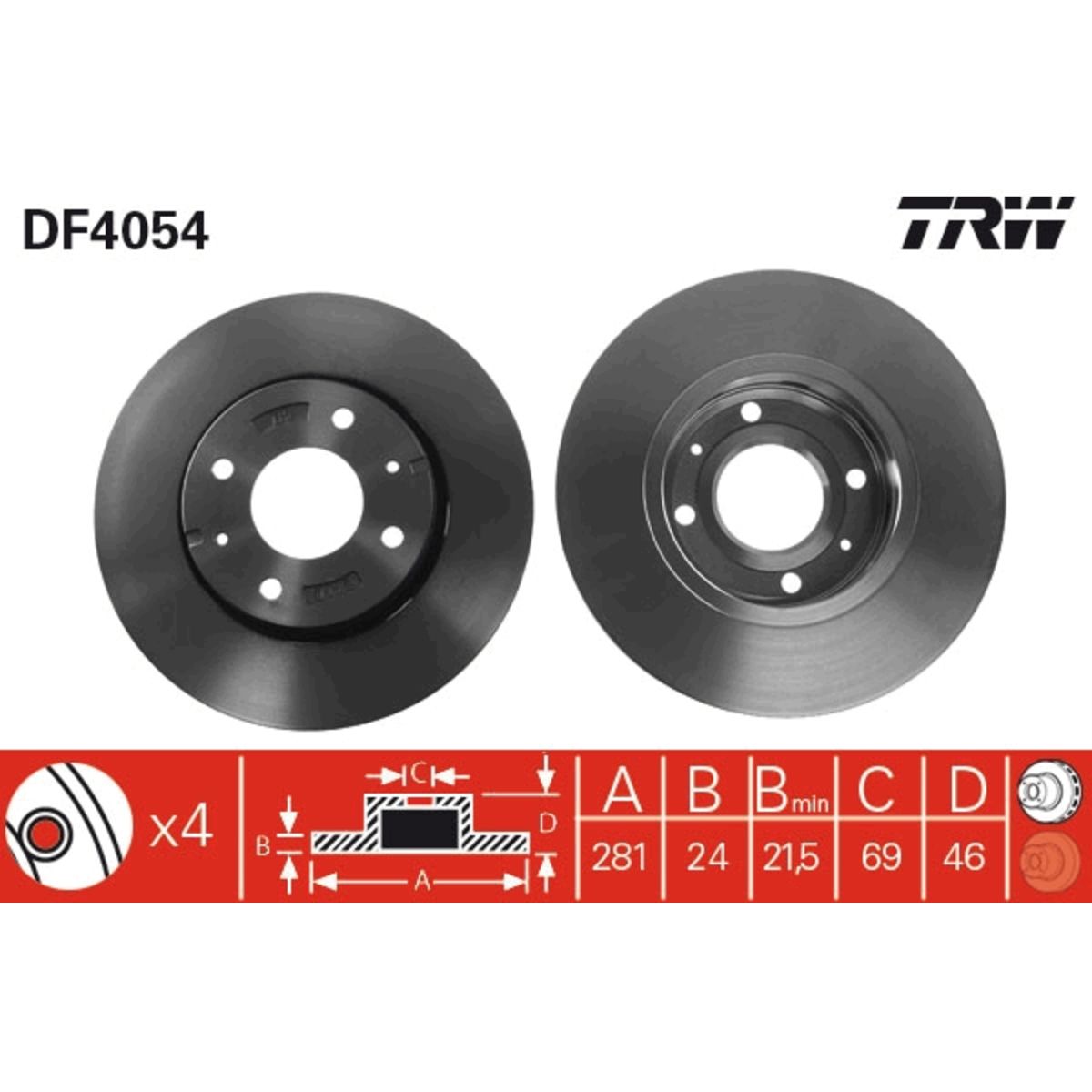 Jarrulevy TRW DF4054