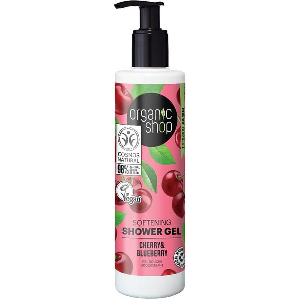 Organic shop Kirsikka ja mustikka pehmentävä suihkugeeli, 280 ml