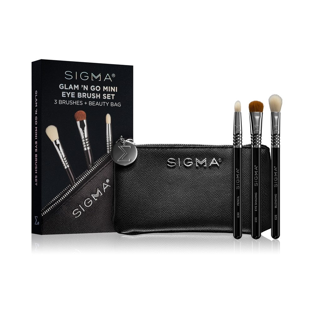 Sigma Beauty Brush Set Glam N Go Sivellinsetti kotelolla 3 kpl