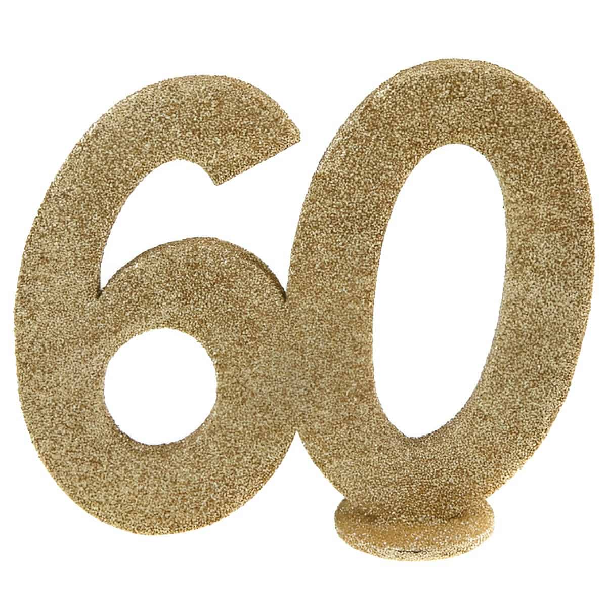 Kultaglitter pöytäkoriste - Nro: 60, 10cm