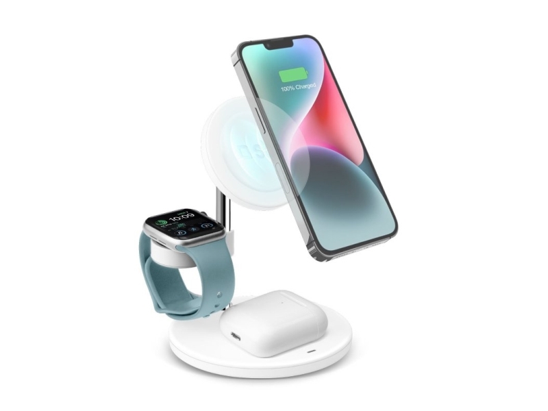 SBS 3-in-1 vertical wireless charging station - White