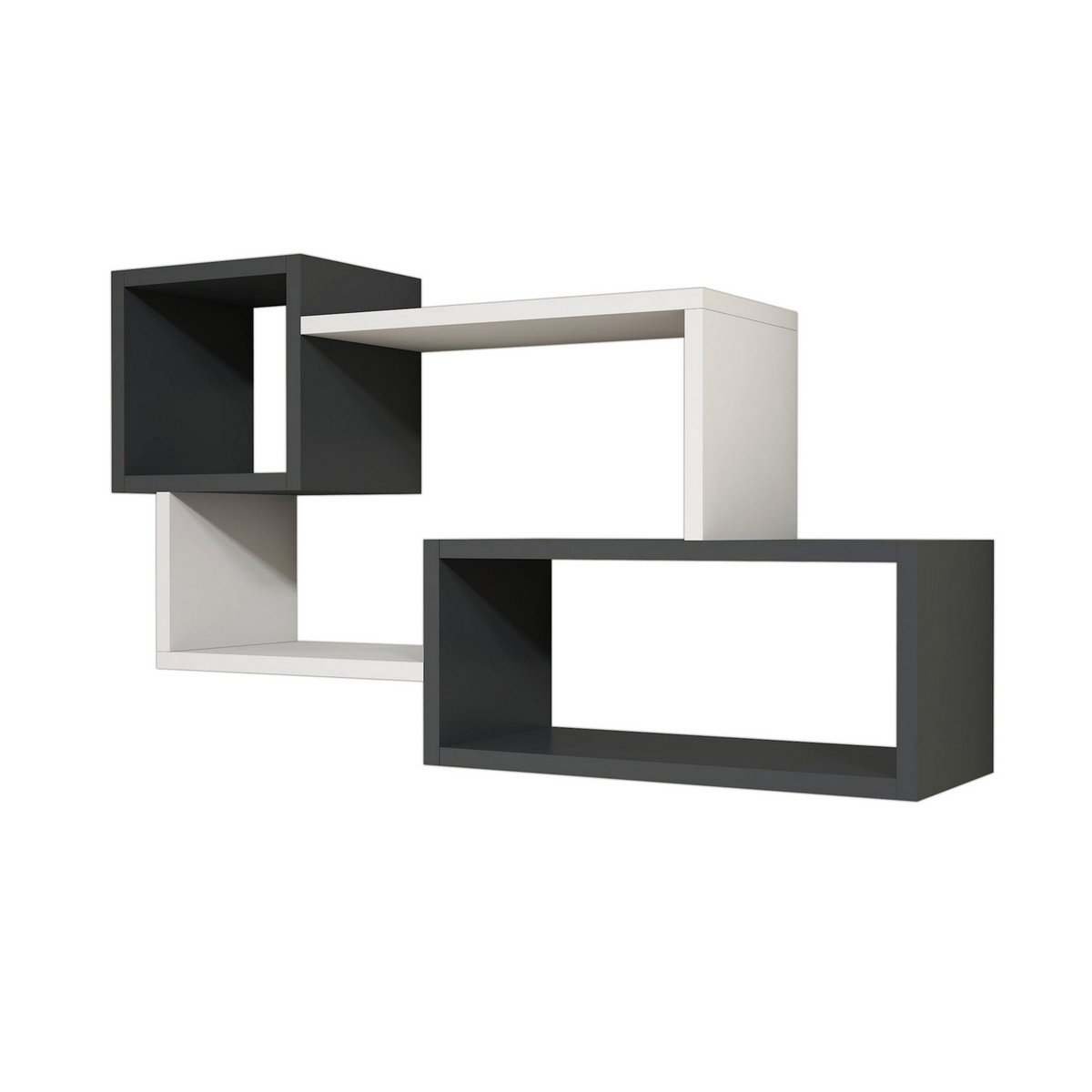 Norda Design Moderni seinähylly, 90,6 cm, valkoinen ja antrasiitti, 100 % melamiinipinnoitettu, 18 mm paksu | tyylikäs ja toimiva