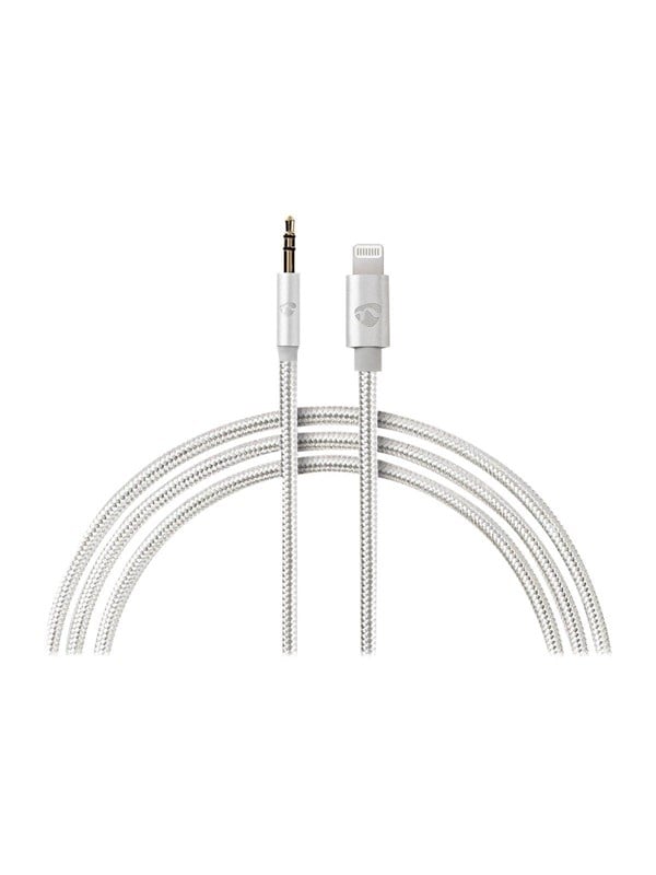 Nedis Lightning Sovitin | Apple Lightning 8-Pin | 3.5 mm uros | Kullattu | 1.00 m | Pyöreä | Nailon | Laatikko kannella ja ikkunalla
