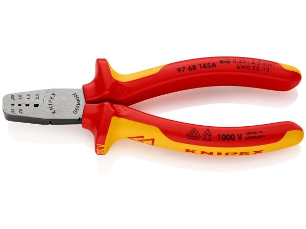 KNIPEX Krimppauspihdit johdinpääteholkkeihin, Trapetsoidipuristusliittimellä