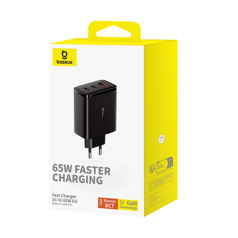 Baseus Wall charger OS-Cube Pro 2xUSB-C + USB 65W (black)