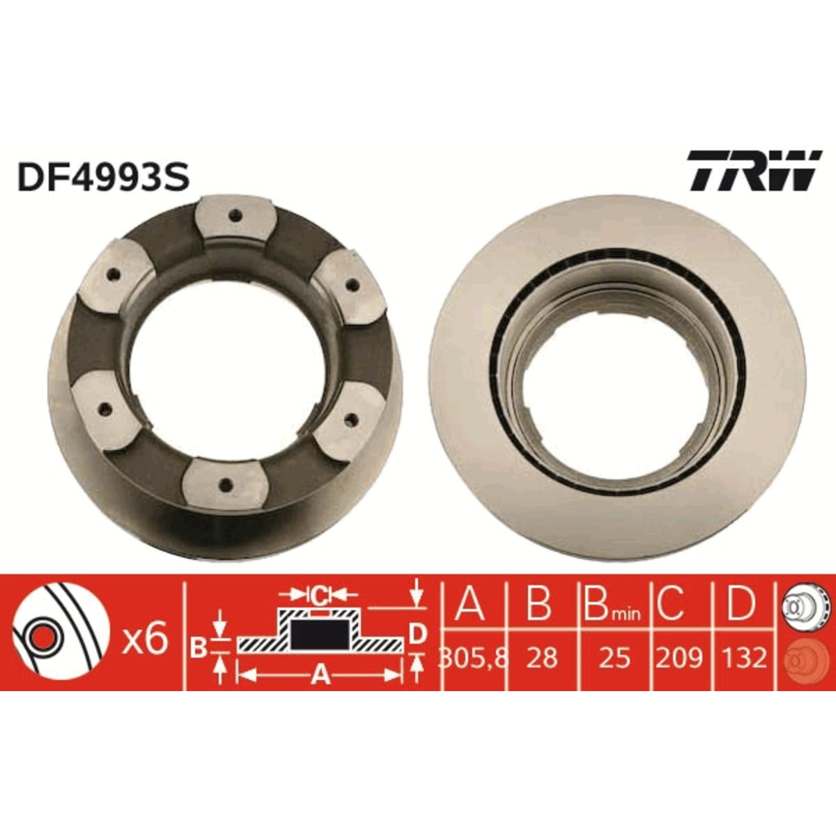 Jarrulevy TRW DF4993S