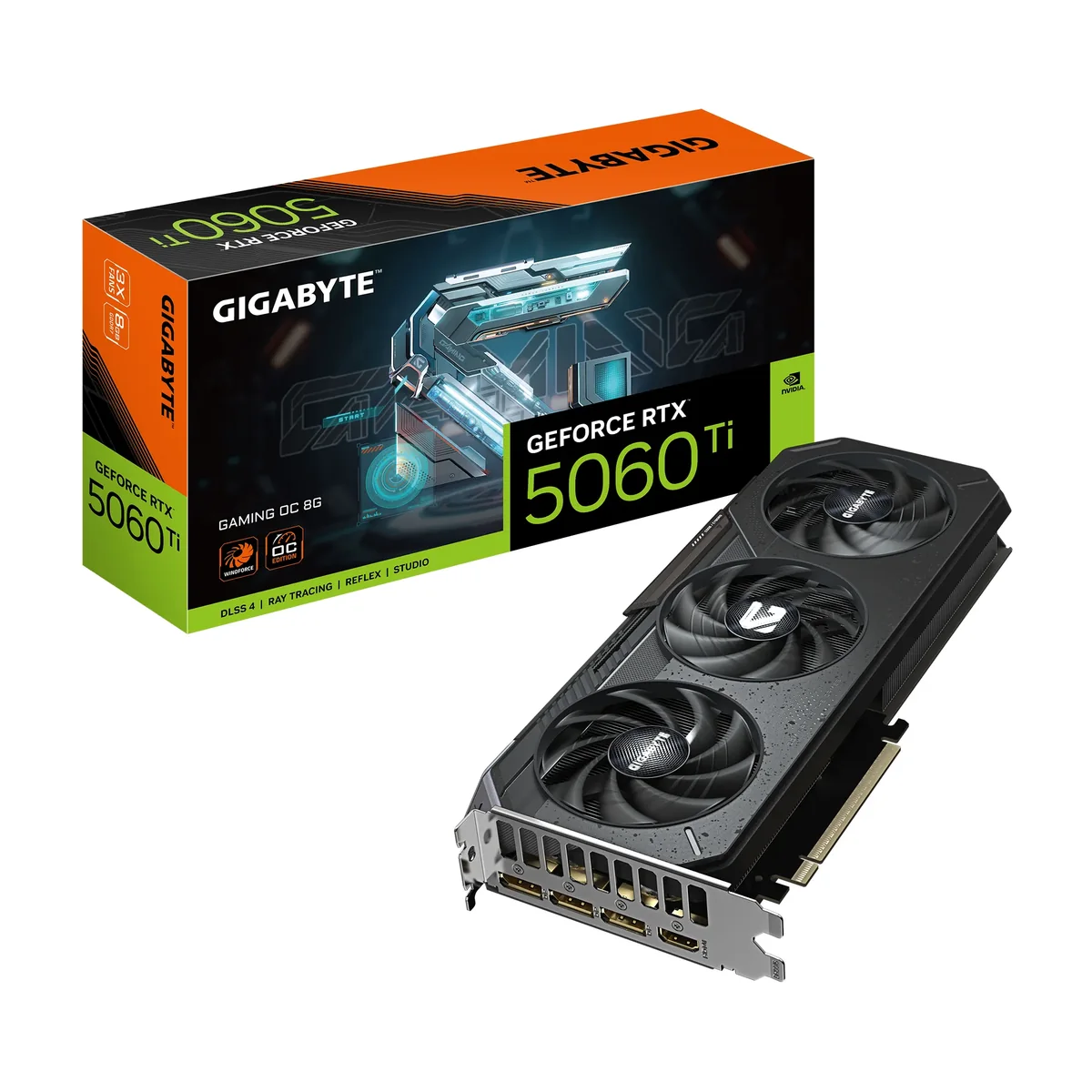 GIGABYTE GeForce RTX 5060 Ti GAMING OC 8G, GeForce RTX 5060 Ti, 8 GB, GDDR7, 128 bittiä, 7680 x 4320 pikseliä, PCI Express x8 5.0