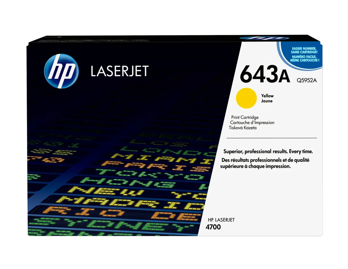 HP 643A -laservärikasetti, keltainen