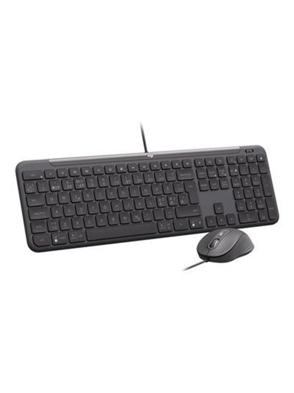 Logitech Signature Slim Combo MK620 For Business, Langallinen, USB, Näppäimen saksikytkin, QWERTY, Grafiitti, Sisältää hiiren