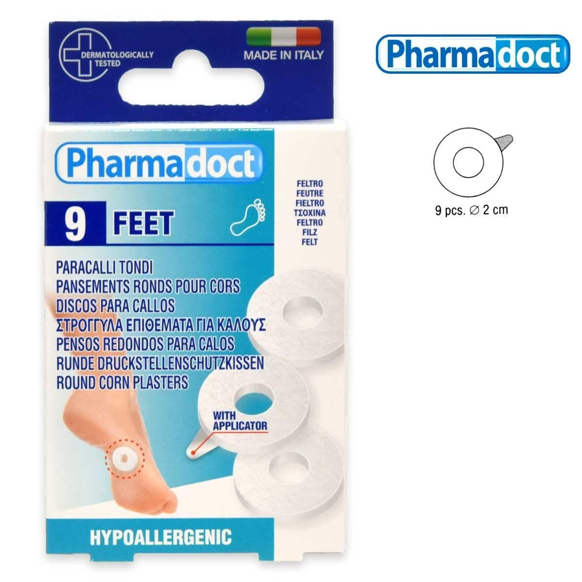 Pharmadoct Suojat Pyöreä Huopainen Suojus 9 Kappaletta