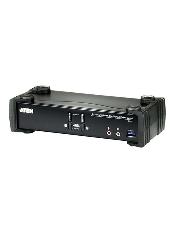 2-port KVMP-kytkin, USB 3.1 Gen 1, 4K, DP 1.2, välittää äänen