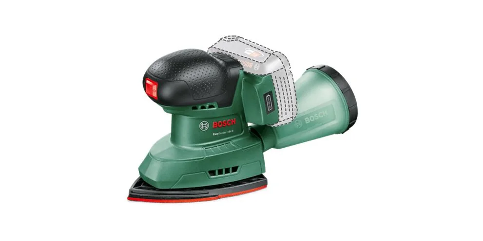 Bosch EasySander 18V-8, Epäkeskohiomakone, musta, Vihreä, 22000 OPM, 1,6 mm, Akku, 2,5 ah - SOLO
