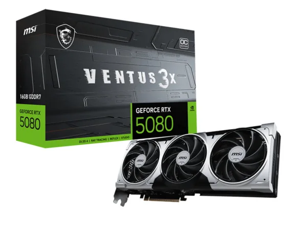 MSI GeForce RTX 5080 Ventus 3X OC 16 Gt -näytönohjain