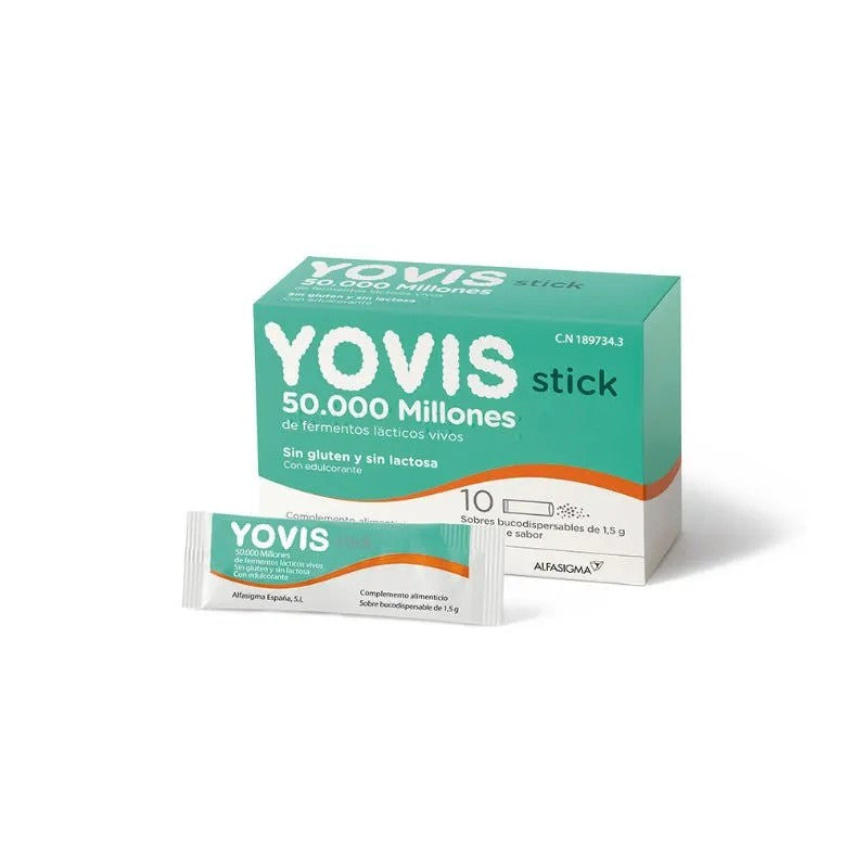 Yovis 10 Stick Bucodispensabile 50 000 miljoonaa elävää maitohappofermenttiä