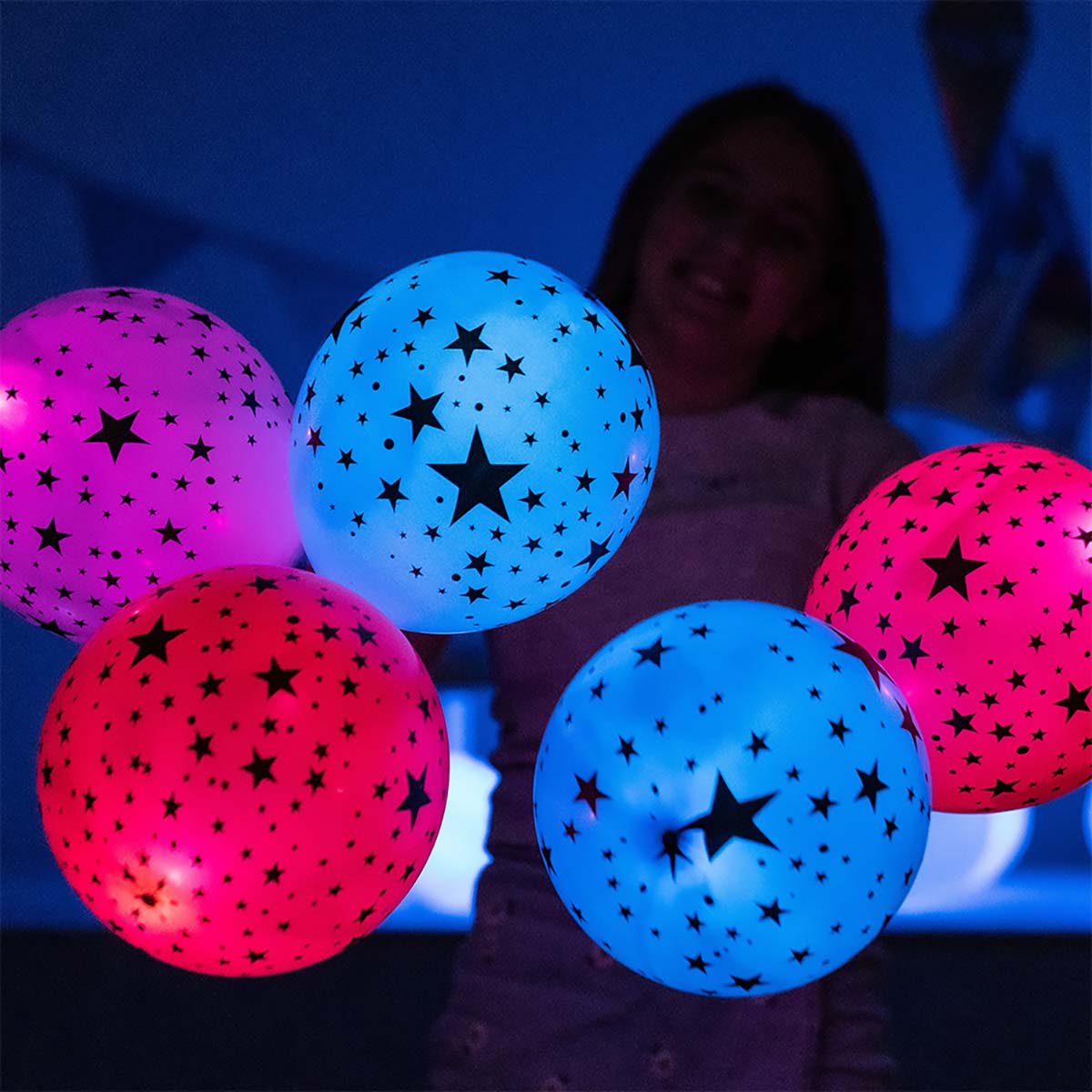 LED-ilmapallot – Mixed Stars, 5 kpl