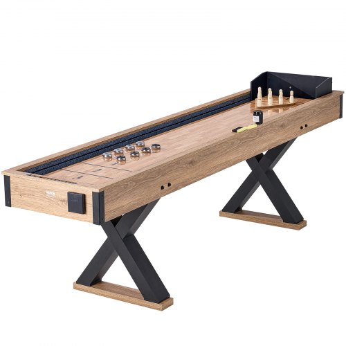 VEVOR 274.3 cm Shuffleboard Table 2 in 1 Shuffleboard and Bowling Combo Game Set