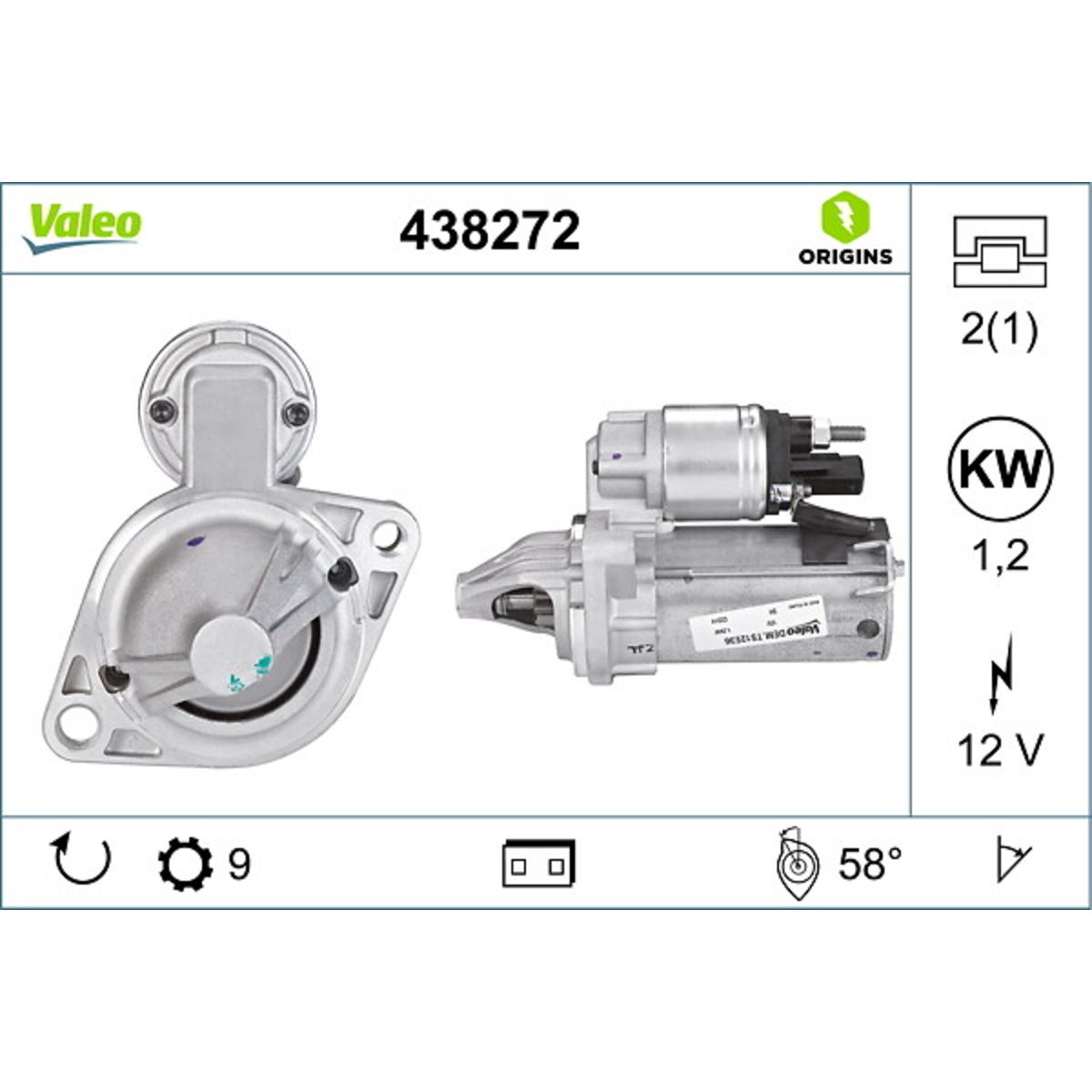 Käynnistysmoottori VALEO 438272