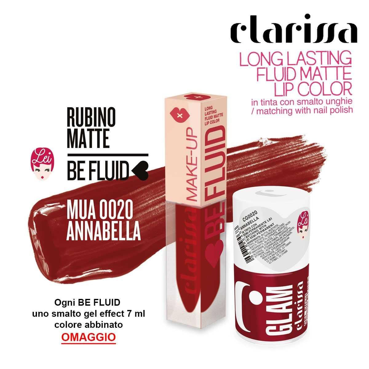 Be Fluid Lip Color Annabella Rubiini Matta 4 ml