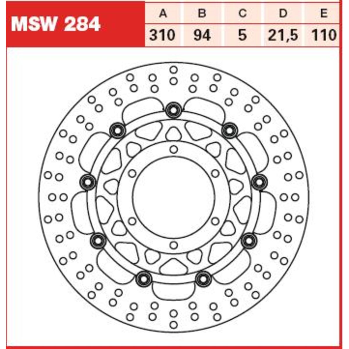 Jarrulevy TRW MSW284